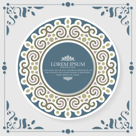 colorful ornament greeting card vector templateのイラスト素材