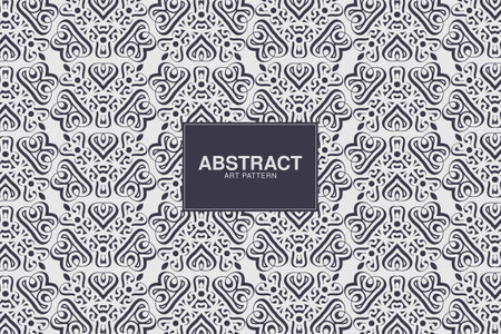 flat ornament line pattern designのイラスト素材