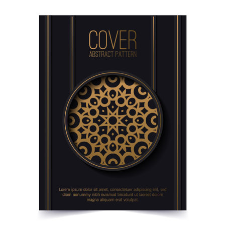 luxury dark border ornament pattern coverのイラスト素材