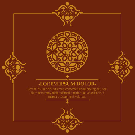 Vintage ornament greeting card vector templateのイラスト素材
