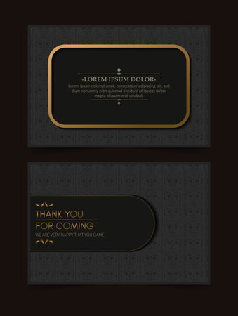 classic gold thank you wedding cardのイラスト素材