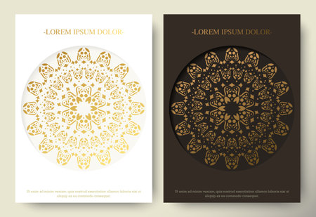 luxury cover background with mandalaのイラスト素材