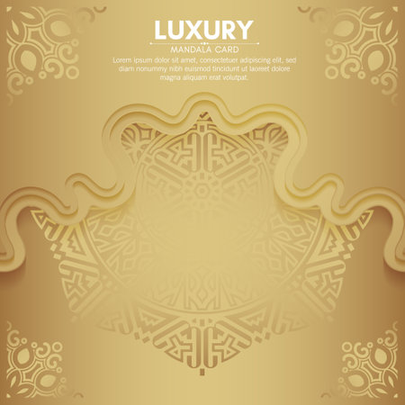 Luxury mandala decorative card in gold colorのイラスト素材