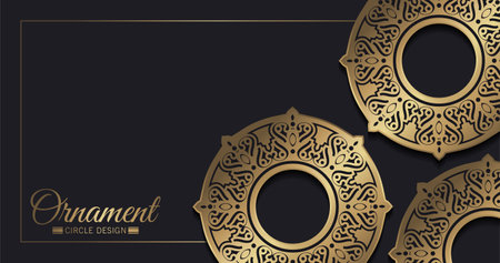 Luxury Dark circle border pattern backgroundのイラスト素材