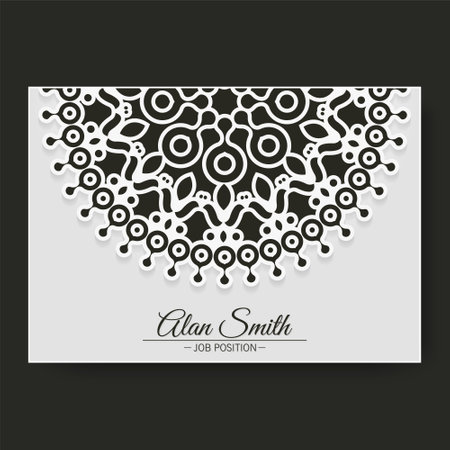 mandala style business card designのイラスト素材