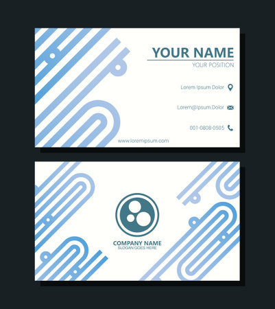 flat abstract business card templateのイラスト素材
