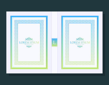 Colorful Ornamental book cover designのイラスト素材