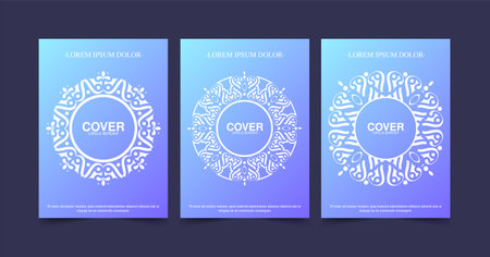 Gradient border pattern cover templateのイラスト素材