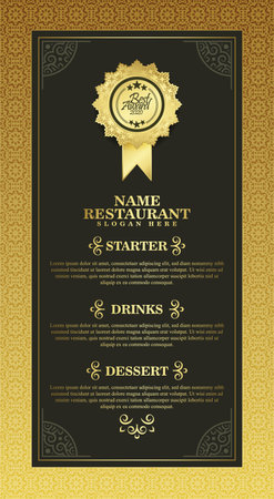 Luxury Menu Layout with Ornamental Elementsのイラスト素材