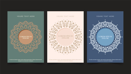 Vintage Cover Border Circle Patternのイラスト素材