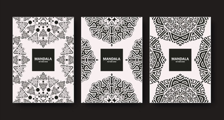 elegant white cover with mandalaのイラスト素材