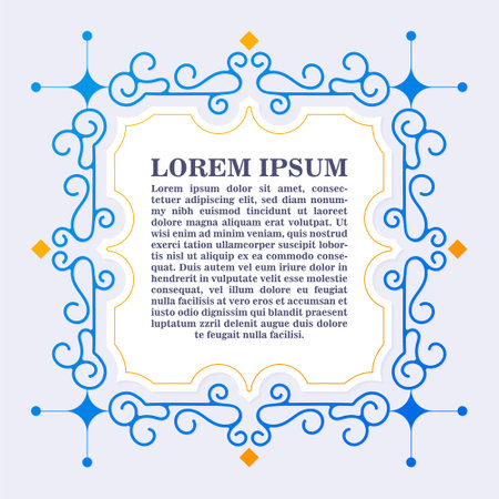 Colorful calligraphy square ornament border lineのイラスト素材
