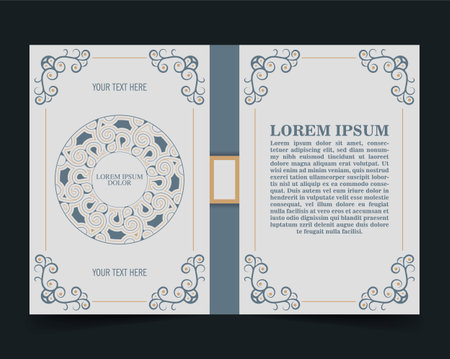 Colorful Ornamental book cover designのイラスト素材