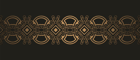 Elegant golden ornamental border templateのイラスト素材