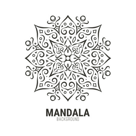 Mandala flat background design templateのイラスト素材