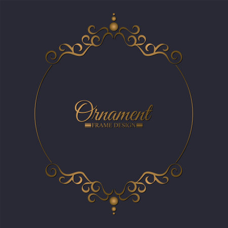 Elegant gold decorative frame design backgroundのイラスト素材