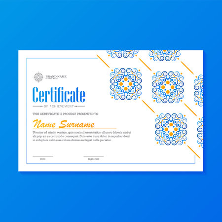 Achievement certificate best award diplomaのイラスト素材