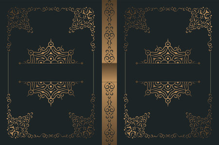 Luxury gold ornamental book cover designのイラスト素材