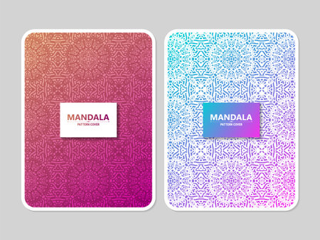 colorful mandala cover design templateのイラスト素材