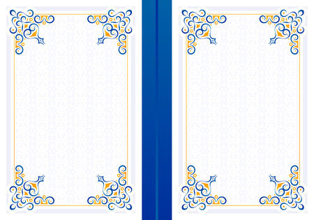 Colorful Ornamental book cover designのイラスト素材