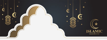Elegant gold decoration islamic backgroundのイラスト素材