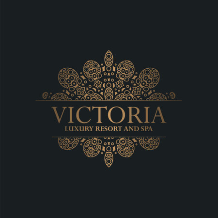 Luxury hotel label template. Trendy vintage royal ornament frames illustration.のイラスト素材