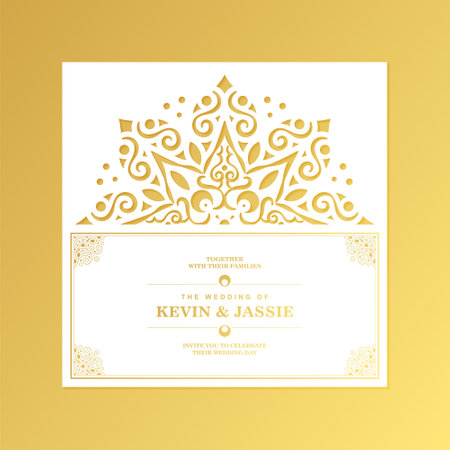 Wedding template cut invitation design templateのイラスト素材