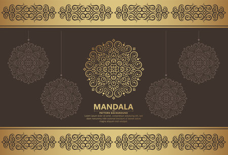 gold Dark mandala background conceptのイラスト素材