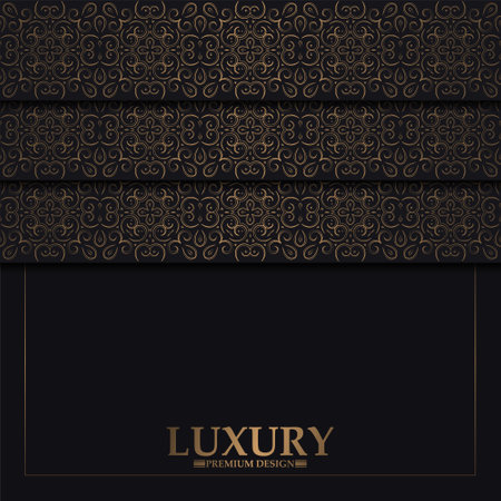 Elegant dark gold pattern style dark backgroundのイラスト素材