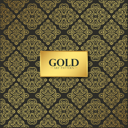 Luxury gold art line pattern designのイラスト素材