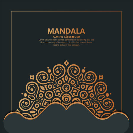 dark gold color mandala background conceptのイラスト素材