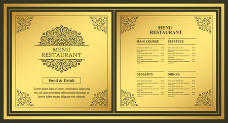 Luxury Menu restaurant with ornamental Elements.のイラスト素材