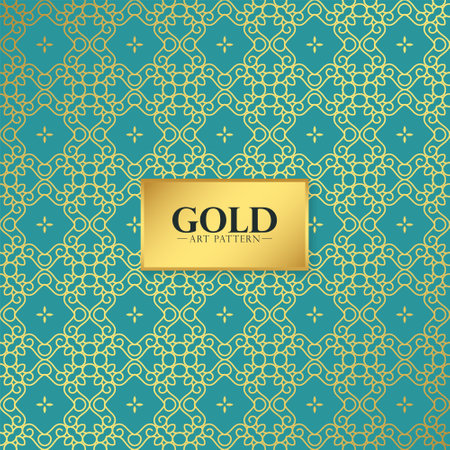 Luxury gold art line pattern designのイラスト素材