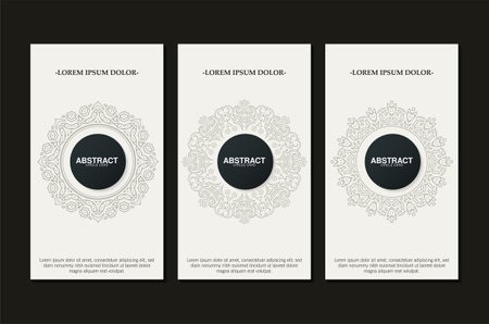 flat border circle pattern card designのイラスト素材