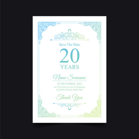 soft abstract pattern birthday invitation designのイラスト素材