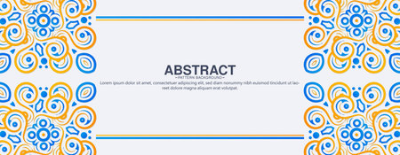 colorful ornament pattern border backgroundのイラスト素材