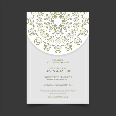 wedding invitation mandala design backgroundのイラスト素材