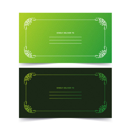 Elegant green art message card designのイラスト素材