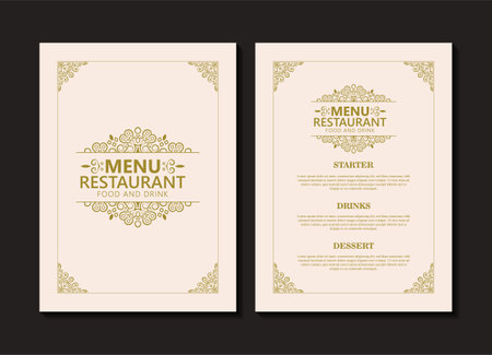 Classic Menu Layout with ornamental Elementsのイラスト素材