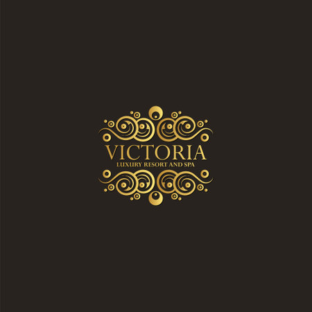 Luxury hotel label template. Trendy vintage royal ornament frames illustration.のイラスト素材