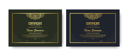Luxury Gold achievement certificate best award diploma designのイラスト素材