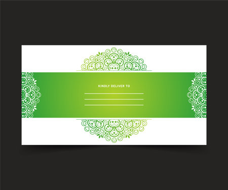 Elegant green art message card designのイラスト素材