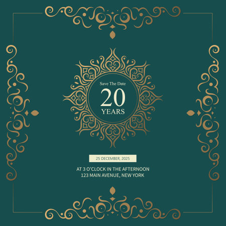 elegant dark gold birthday invitation templateのイラスト素材