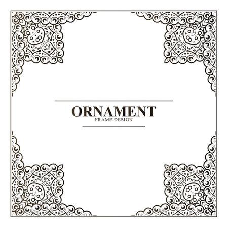 &#xA;flat ornament frame design templateのイラスト素材