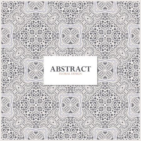 Ornamental Damask Seamless Pattern with Floral Design and Geometric Elementのイラスト素材