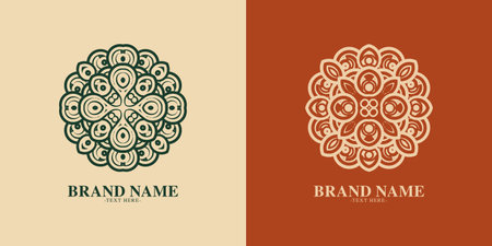 Flower Mandala Style Minimalist Logo Templateのイラスト素材