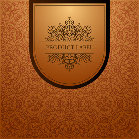 Ornamental Product Label Design on a Detailed Vintage Backgroundのイラスト素材