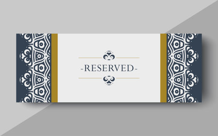 Elegant Decorative Reserved Sign with Floral Ornament Border Illustrationのイラスト素材