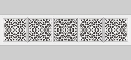 Flat ornament style ethnic seamless bordersのイラスト素材