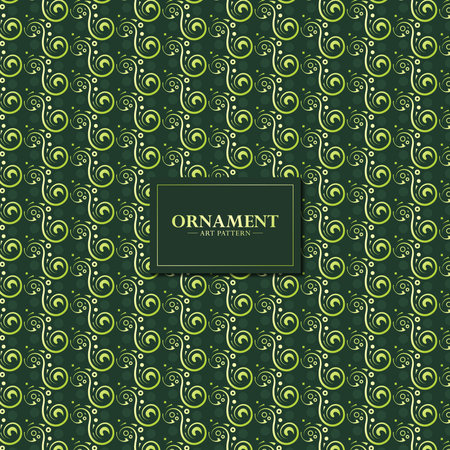 Elegant Seamless Swirl Ornament Art Pattern with Detailed Circle Elementsのイラスト素材